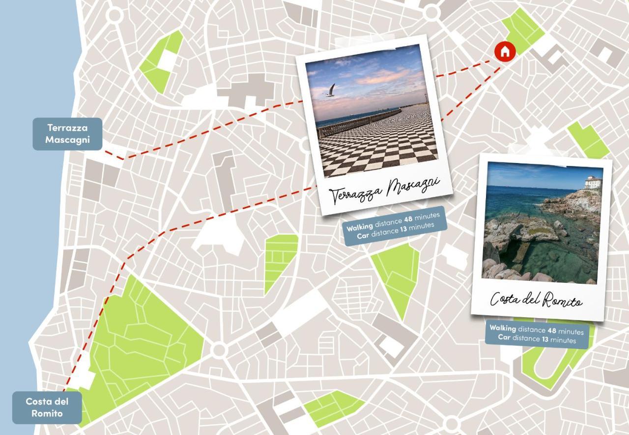 Free Parking Appartamento 5 Stelle Elegante Con Suite Ліворно Екстер'єр фото