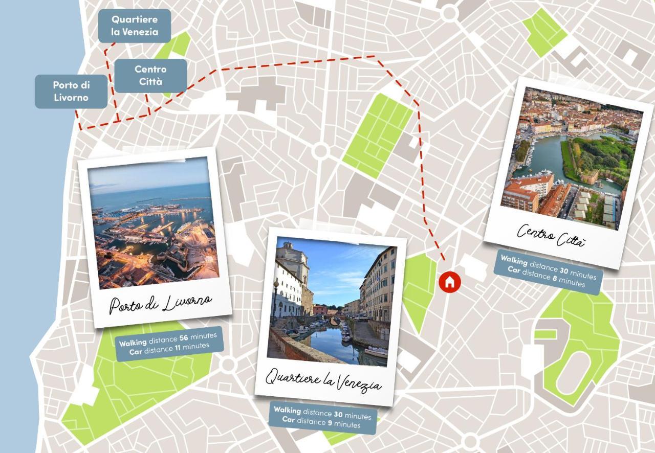 Free Parking Appartamento 5 Stelle Elegante Con Suite Ліворно Екстер'єр фото