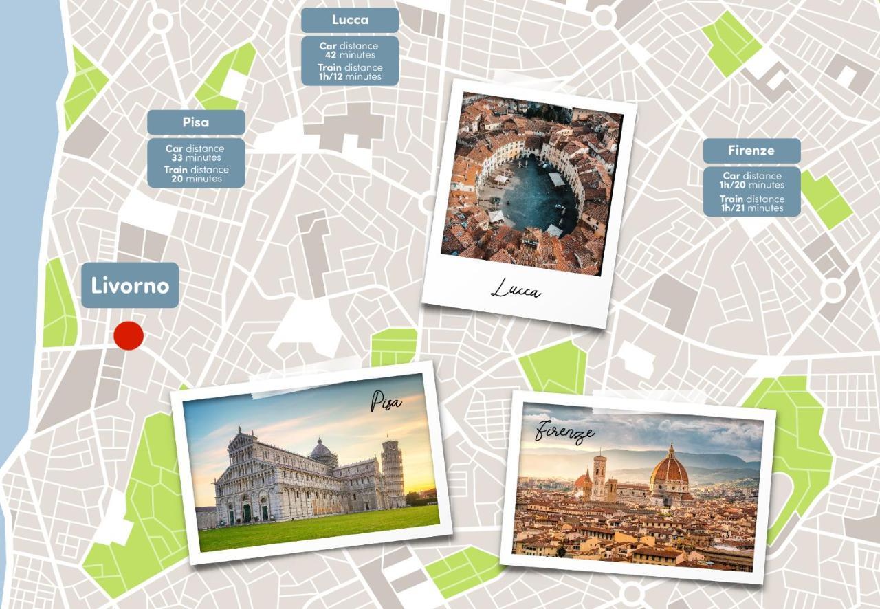 Free Parking Appartamento 5 Stelle Elegante Con Suite Ліворно Екстер'єр фото